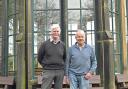 Outside Burley’s Roundhouse are Steve Goodwill, Chair of Burley Parish Council and Duncan Ault, Chair of Burley Community Trust