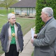 The Lord Mayor of Leeds, Councillor Al Garthwaite, pictured in front of the new bowls pavilion, with former club chairman Richard Poll, whose grandfather, father, sons and grandchildren are members