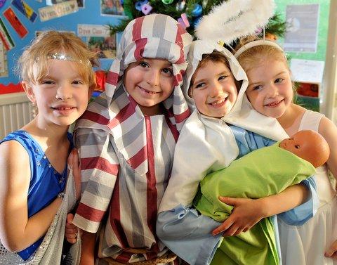 Tranmere Park: Molly Titchmarsh, George Gales, Alice Bowen and Scarlet Dawson featured in their Nativity play.
