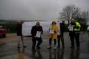 In April protestors demonstrated against the development of Green Belt land between Guiseley and Menston