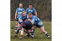 The Otliensians forwards get to work to stop an Aireborough attack. Picture: Roy Appleyard