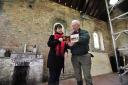 Sylvia Robertshaw and Ron Sweeney in the old chapel at the High Royds hospital paupers’ cemetery