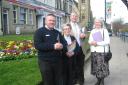 Yorkshire in Bloom judges Timothy Stewart, left, and Brendan Mowforth, second from right, with Vera Varley and Kate Brown of Ilkley in Bloom