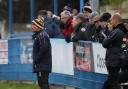 Marcus Bignot's (navy jacket) side beat Colne to progress through to the next round of the FA Cup. Picture: Alex Daniel Photography