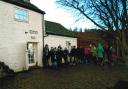 The queue of eager people just before 10am - all ready to take the plunge at White Wells on New Year’s Day