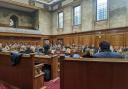The debating chamber at Civic Hall in Leeds.