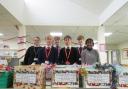 Prince Henry's sixth students with donations for Otley food bank