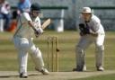Yeadon wicketkeeper Luke Holroyd watches as Undercliffe's David Taylor attacks