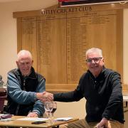 Michael Rhodes and Chris Smith (The outgoing & new Club President)