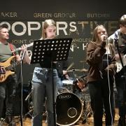 Matilda, Lily, Helena, Harry, Alex, Matt, Mark, Andy and Eva who joined Jamie on stage to play live music