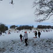 Sledging at Otley in the recent snow, by Ian Naylor