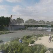The proposed design for a footbridge over the River Wharfe in Burley-in-Wharfedale