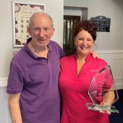 Julie Lawler, lifestyle coordinator at Troutbeck Care Home in Ilkley is pictured with her award