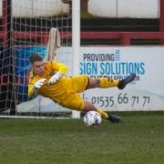 Former Steeton keeper Fletcher Paley now plays in goal for Otley Town, but he was unable to stop Altofts from beating his side 2-1 over the weekend.