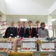 Prince Henry's sixth students with donations for Otley food bank
