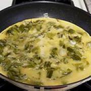 Adding fillings to your omelette can be fun - this one has a leek base..
