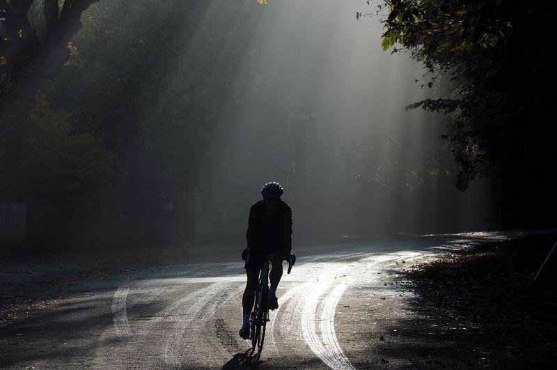 Cyclist in Ben Rhydding by Graham May. Vote 0376