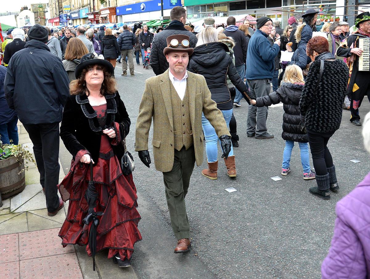Mary and Andrew Collings from Guiseley came dressed in Steampunk costume
