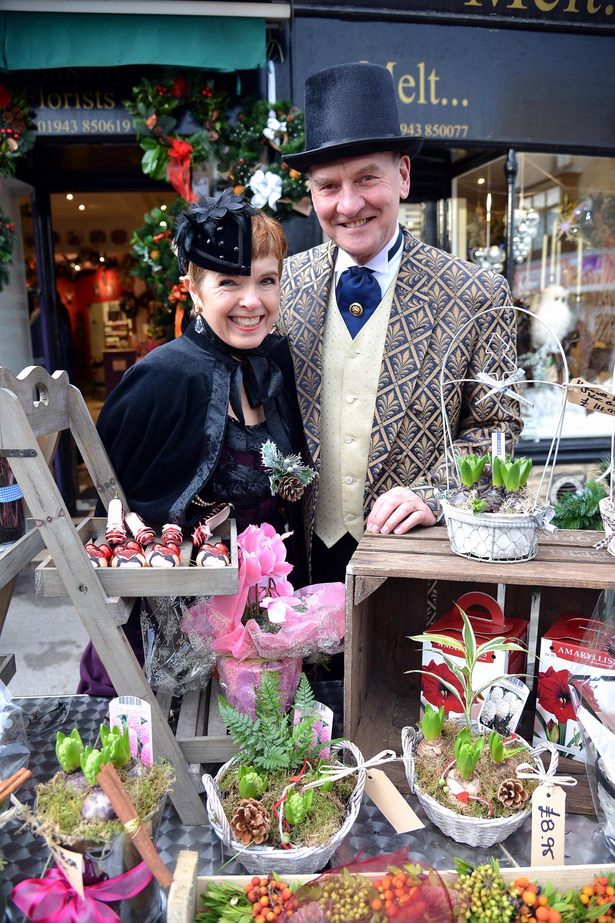 John and Fiona Jane Bell from the Academy Florists show off their wares