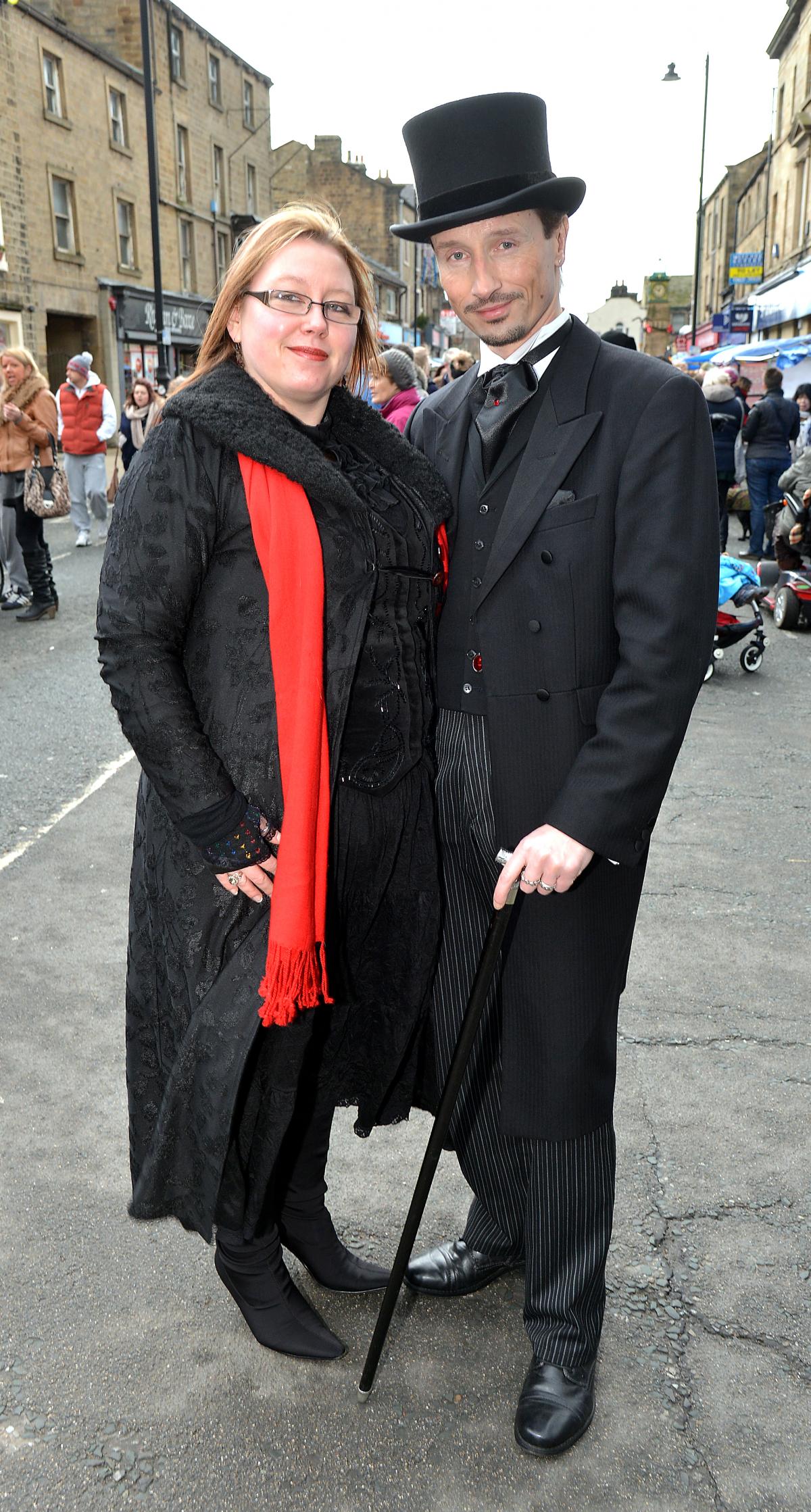 Visitors Claire Sheperd and Byron Stewart dressed the part