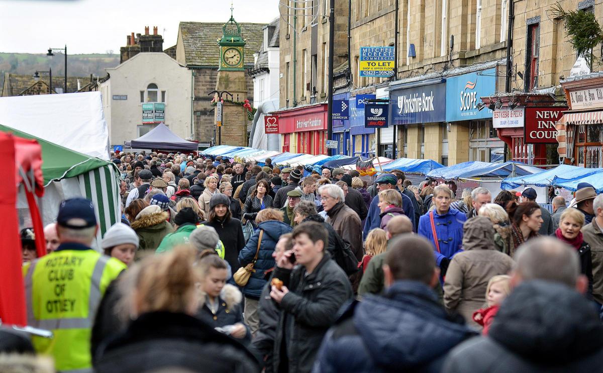 Crowds gather round the many stalls offering everything from festive food, decorations and gifts