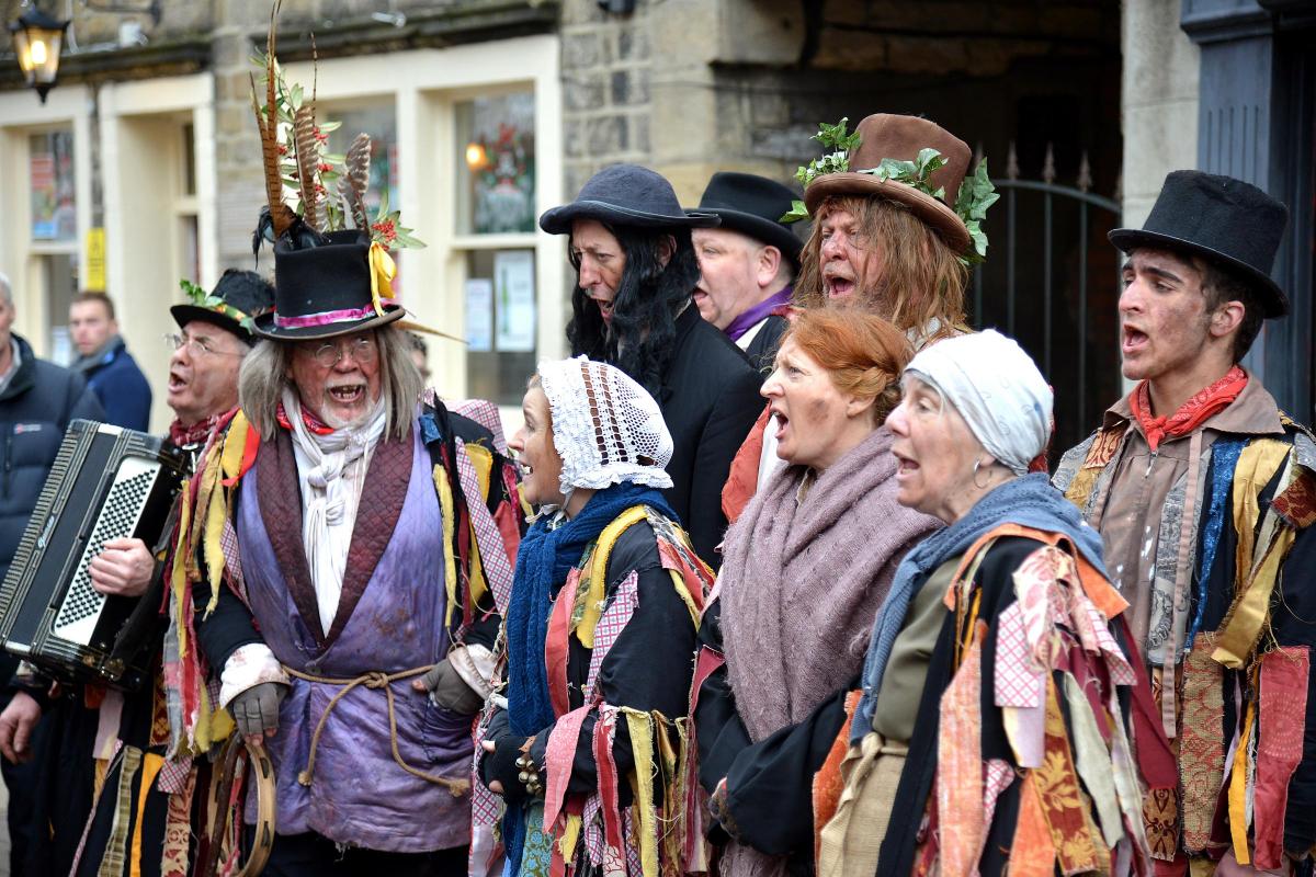 The Penny Plain Theatre company entertain during the Otley Victorian Fayre
