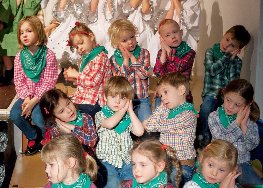 Pupils at Moorfield School perform their western-themed Christmas play, Prickly Hay