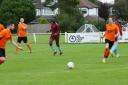 Otley (orange) beat East End Park (red) 2-1 at the weekend. Pic by: Nicola Driffield