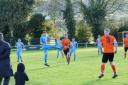 Otley (orange) faced off with Rothwell Juniors FC (blue) at the weekend. Pic by: George Duncan