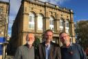 Cllrs Colin Campbell, Ryk Downes and Sandy Lay in front of Otley Civic Centre