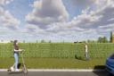 An artist's impression of how the fence will appear within the school site boundary