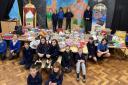 Burley Oaks Primary School pupils with some of the presents they gifted as part of a reverse advent appeal