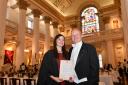 Sarah Turner becomes a member of The Worshipful Company of Woolmen, pictured with husband Mathew
