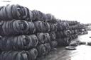 An image from the 2021 enforcement notice showing the tyres stored on Leeds Road. Pic Bradford Council