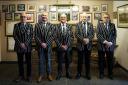 THE FAMOUS FIVE: Otley RUFC committee members show off their bespoke blazers. From left: fixture secretary Paul Whatmuff, chairman Paul Mackie, president Michael Procter and general committee members Gordon Baines and Chris Wright. Picture: Mike Inkley