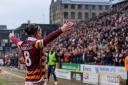 Calum Kavanagh salutes the City fans after scoring against Sutton