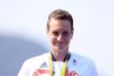 Great Britain's Alistair Brownlee with his gold medal for the Men's Triathlon at the Olympic Games in Rio.