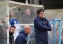 Guiseley joint-manager Marcus Bignot (centre) will not be making the trip back down to his native West Midlands tonight after all. Picture: Alex Daniel.