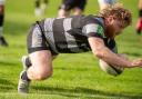 Ethan Thiart scoring Otley’s first try - picture by Bryan Robertson
