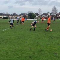 Otley Town (orange) faced off with Huddersfield Amateur at te weekend. Pic: George Duncan