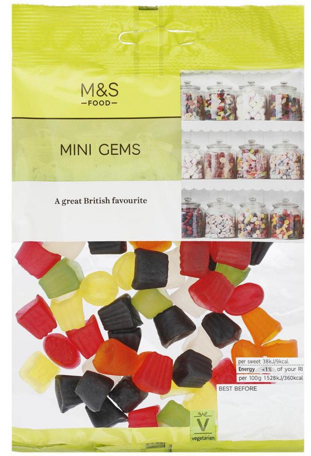 Wharfedale Observer: Undated handout photo issued by Marks and Spencer of a packet of Mini Gems. Marks and Spencer has changed the name of its popular Midget Gems sweet to avoid offending people with dwarfism rebranding its version of the confectionery as Mini Gems following a campaign by a disability academic. 