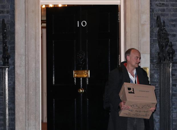 Wharfedale Observer: Photo via PA shows Prime Minister Boris Johnson's former aide Dominic Cummings leaving 10 Downing Street, London, with a box, in November 2020.