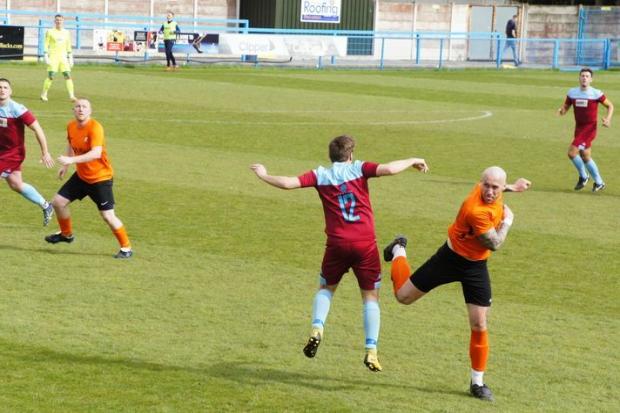 Otley (orange) in their recent cup final appearance. Pic: George Duncan