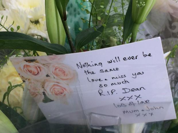 Wharfedale Observer: One of the tributes left at the scene today
