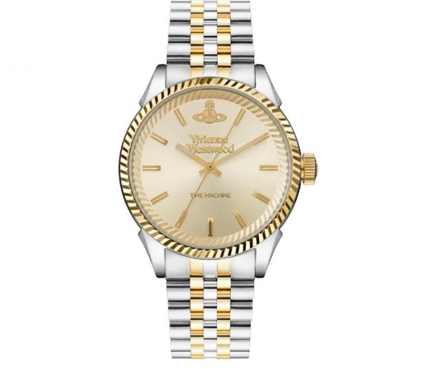 Wharfedale Observer: Vivienne Westwood Seymour Steel and Gold Plated Men's Watch. Credit: Beaverbrooks