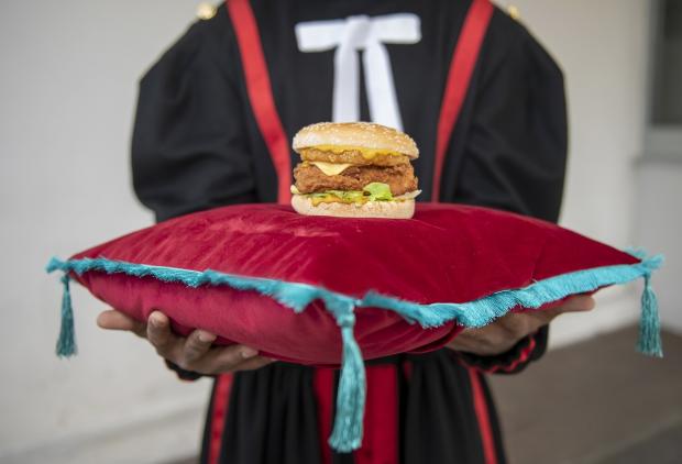 Wharfedale Observer: The KFC Coronation Chicken Tower Burger won't feature raisins. Picture: KFC/Deliveroo