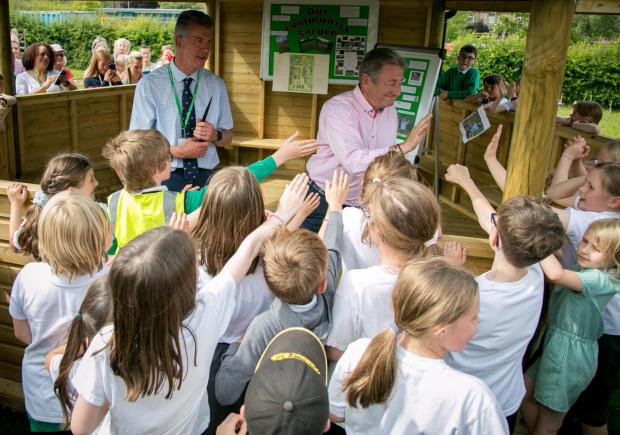 Wharfedale Observer: Alan Titchmarsh officially opened the new community garden at Ashlands Primary School on June 15