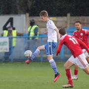 Mark Howarth in action for Guiseley against Brackley last month Picture: Alex Daniel