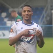 If Kaine Felix hits top form for Guiseley during a jam-packed February, the team should start to move clear of the National League North relegation zone. Picture: Alex Daniel.