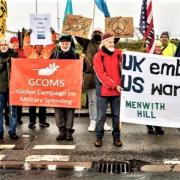 An earlier protest outside Menwith Hill